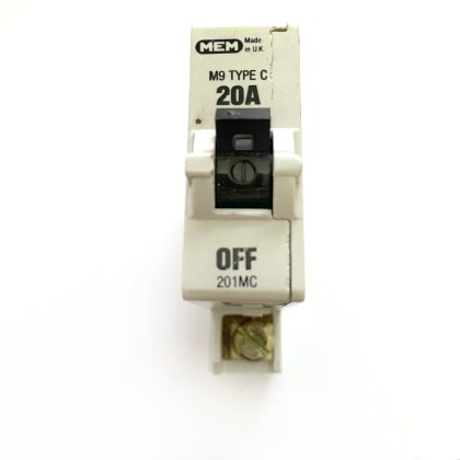 MEM 201MC M9 20A 20 Amp MCB Circuit Breaker Type C